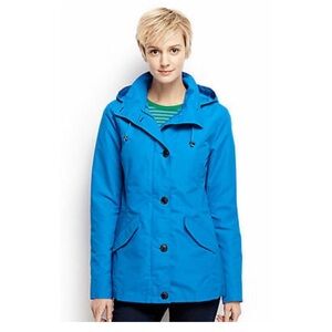 LANDS END CHESAPEAKE‎ BLUE STORM RAKER RAIN JACKET W HOOD SIZE MEDIUM